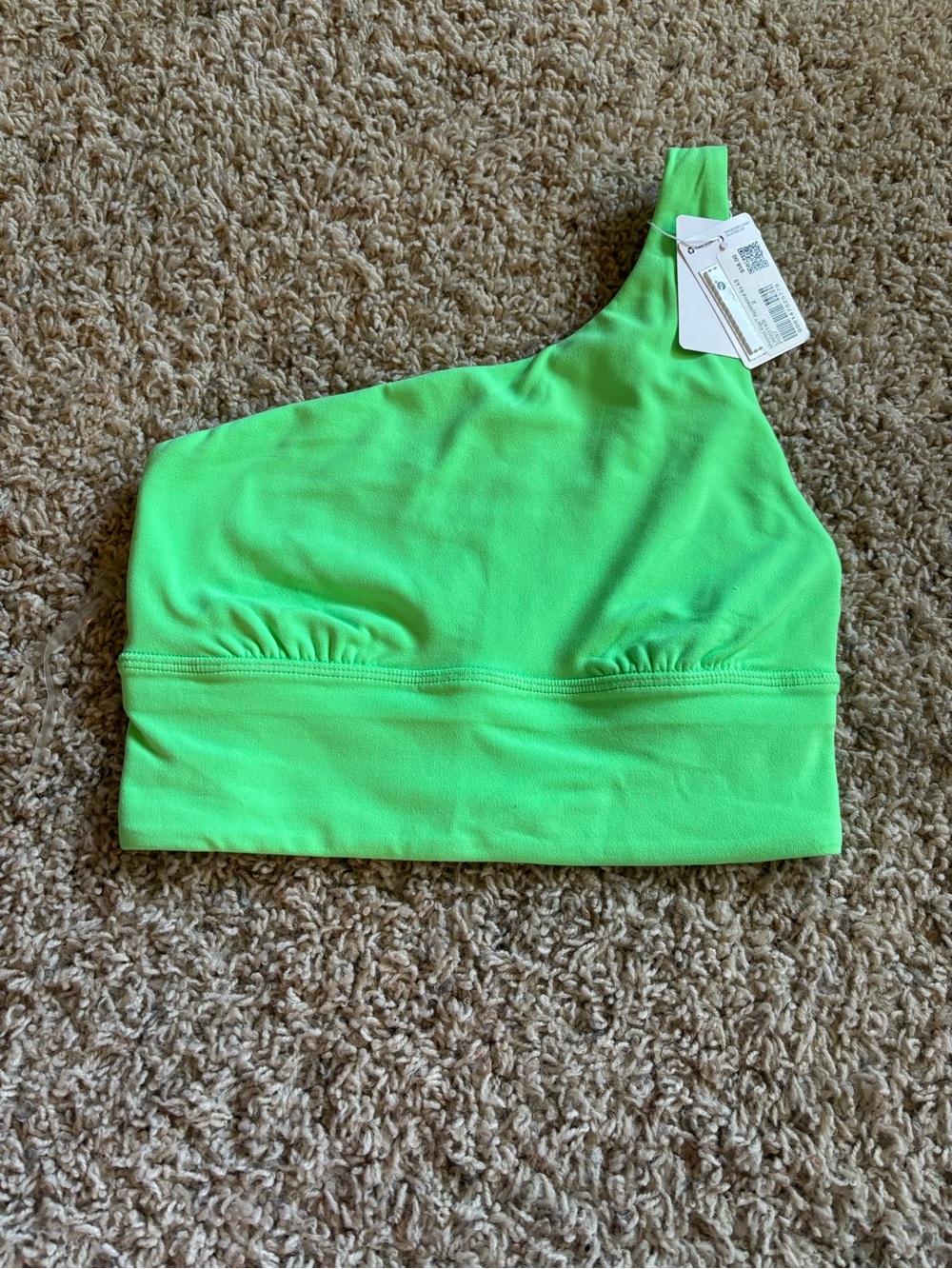 lululemon athletica Neon Green One-Shoulder Tank Top